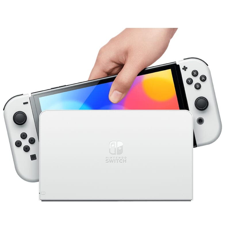 nova base com porta LAN da Nintendo Switch Branco - Modelo OLED