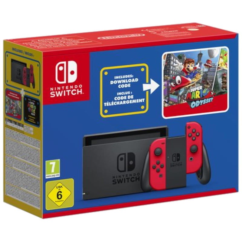 Nintendo Switch Rojo - Con juego Super Mario Odyssey