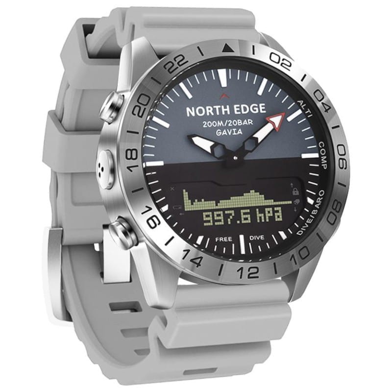 North Edge Gavia con Correa de Silicona Gris - Reloj de Buceo - Ítem