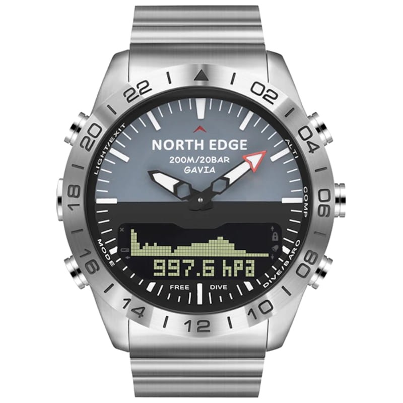 North Edge Gavia con Correa de Metal Plata - Reloj de Buceo - Ítem1