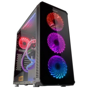 Nox Hummer TGX Rainbow RGB 3.0 USB Verre Trempé LED Noir