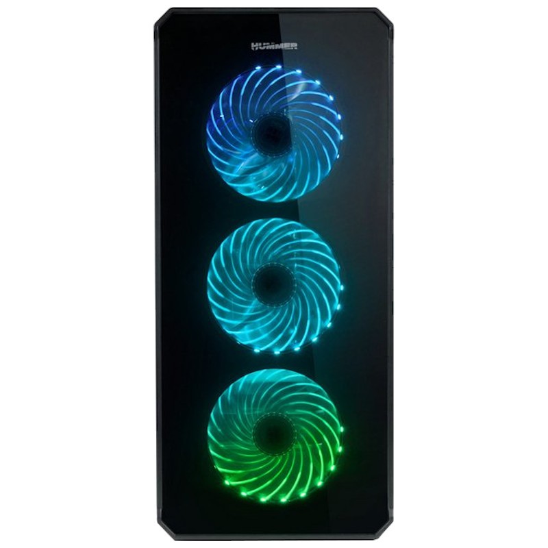 Nox Hummer TGX Rainbow RGB 3.0 USB Cristal Templado LED Negra - Ítem3