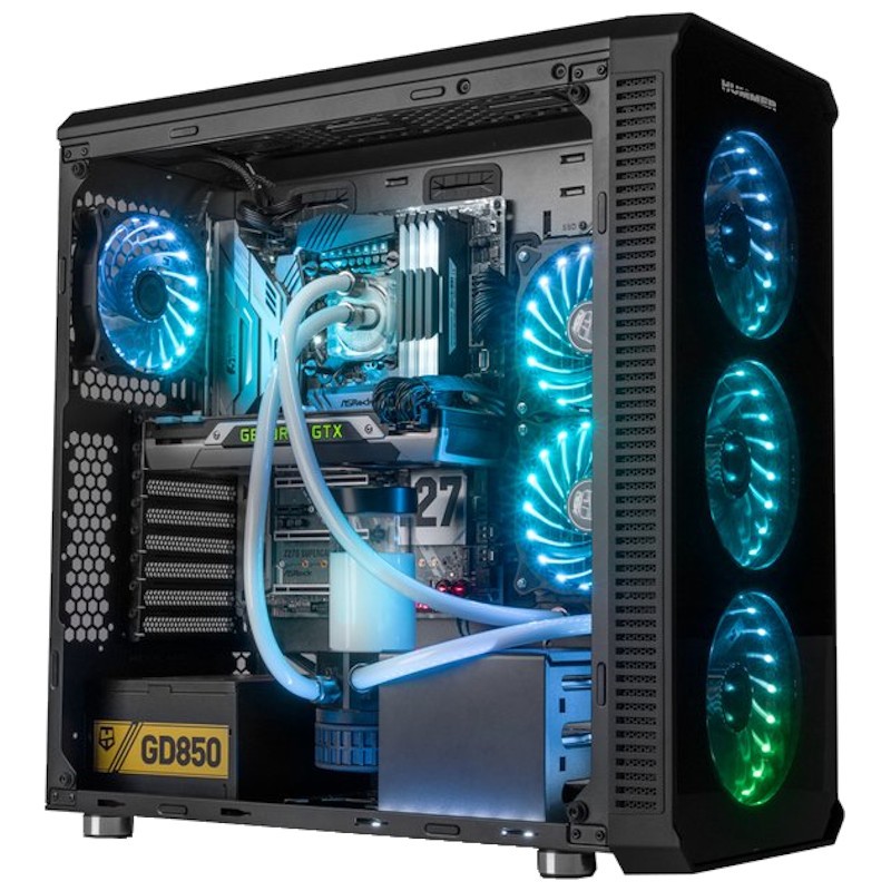 Nox Hummer TGX Rainbow RGB 3.0 USB Cristal Templado LED Negra - Ítem5