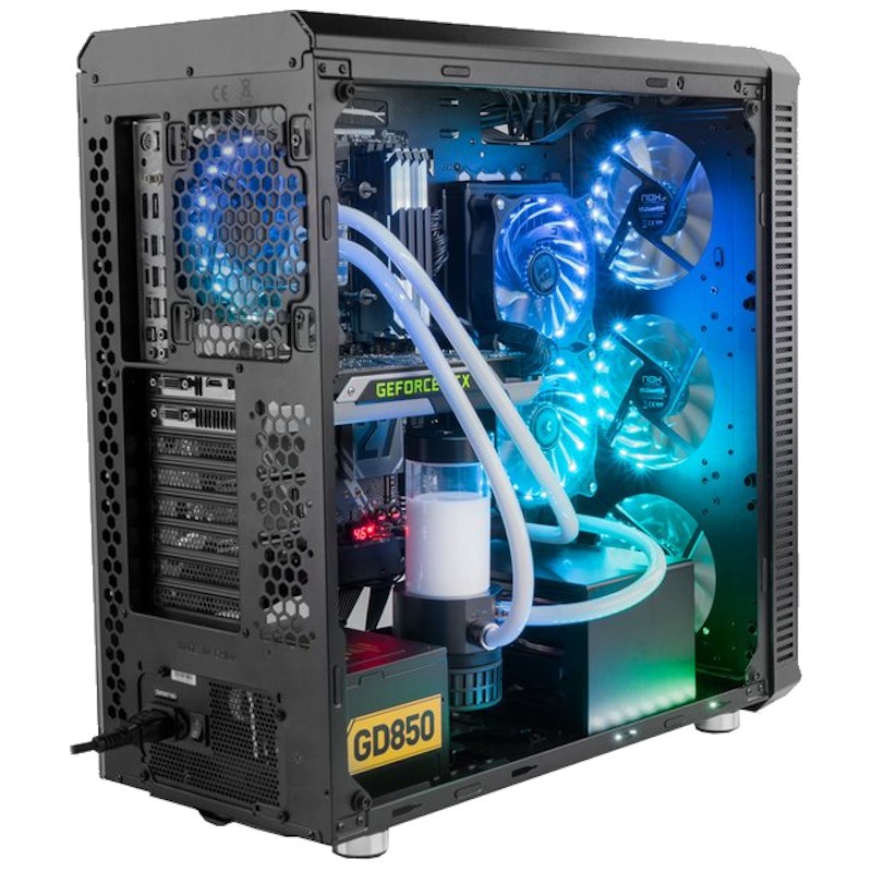 Nox Hummer TGX Rainbow RGB 3.0 USB Cristal Templado LED Negra - Ítem8