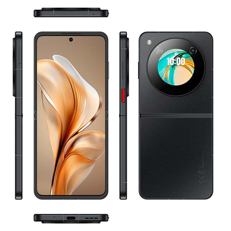 vue détaillée du Téléphone mobile Nubia Flip 5G 8Go/256Go Noir déplié