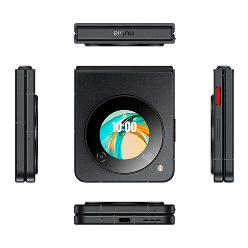 vue détaillée du Téléphone mobile Nubia Flip 5G 8Go/256Go Noir plié
