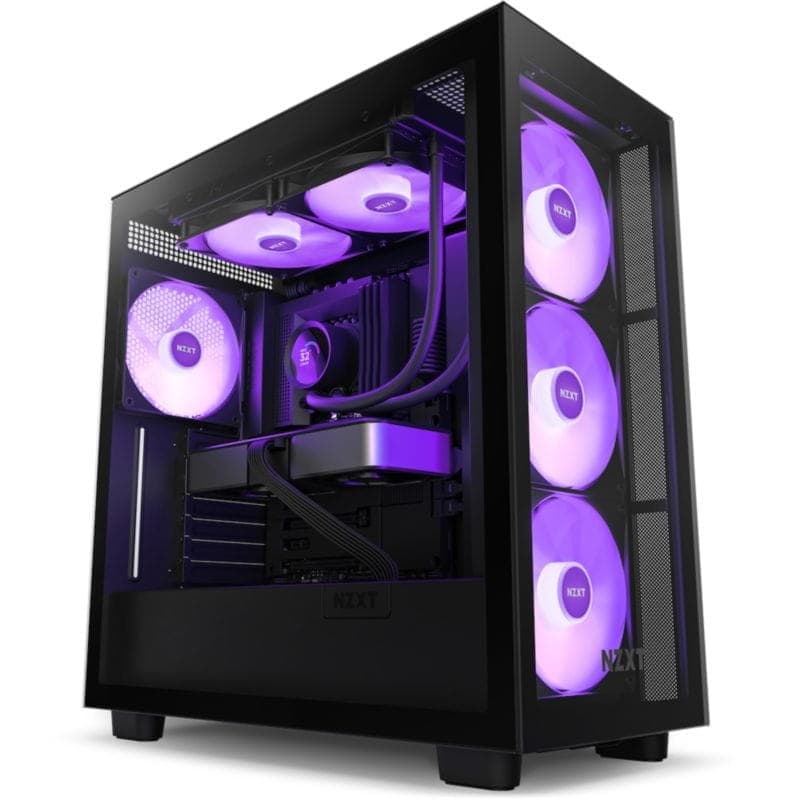 Système de refroidissement liquide NZXT Kraken 280 RGB Noir installé dans un boîtier de PC