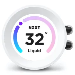 Détail de la pompe du système de Refroidissement liquide NZXT Kraken Elite 240 RGB Blanc