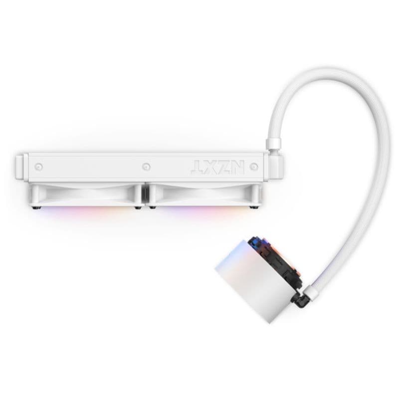 Vue du dessus du système de Refroidissement liquide NZXT Kraken Elite 240 RGB Blanc