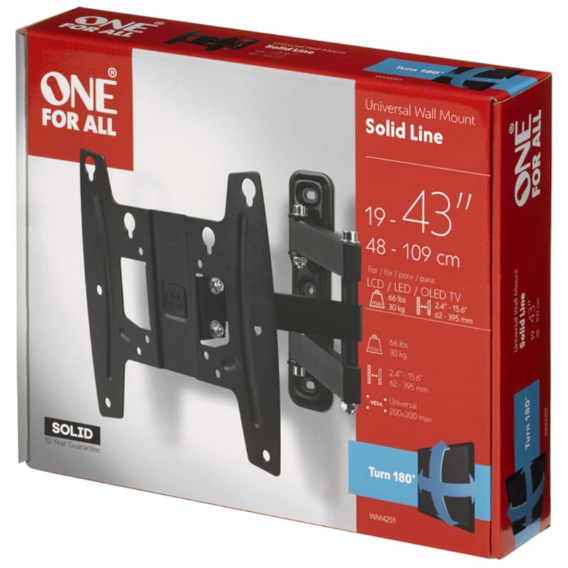 One For All WM4251 43 VESA 200 x 200 mm Noir - Support TV - Ítem1