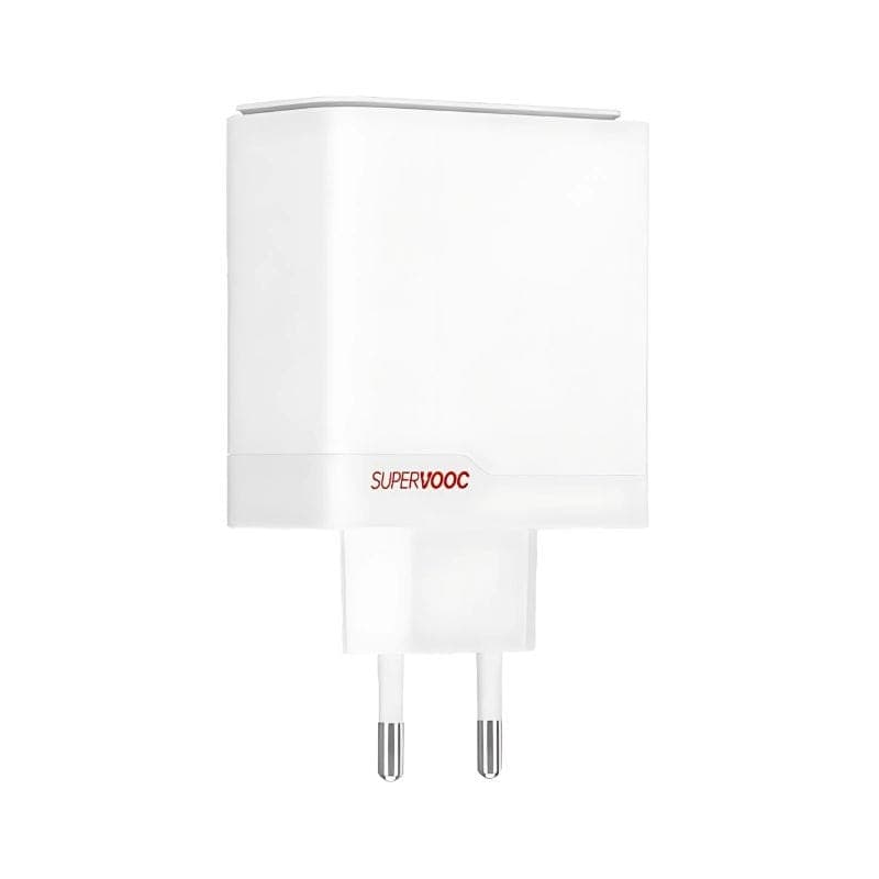 Perspective de l'Adaptateur Secteur OnePlus SUPERVOOC 100W Dual Ports Blanc