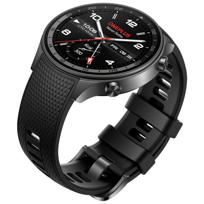 vista lateral do Relógio inteligente OnePlus Watch 2R cinzento