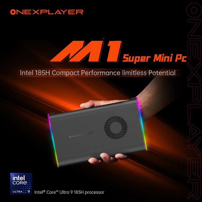Onexplayer M1 Intel i9 Ultra 185H/32GB DDR5/2TB SDD M.2/Windows 11 RGB Negro - Mini PC Gaming - Ítem1