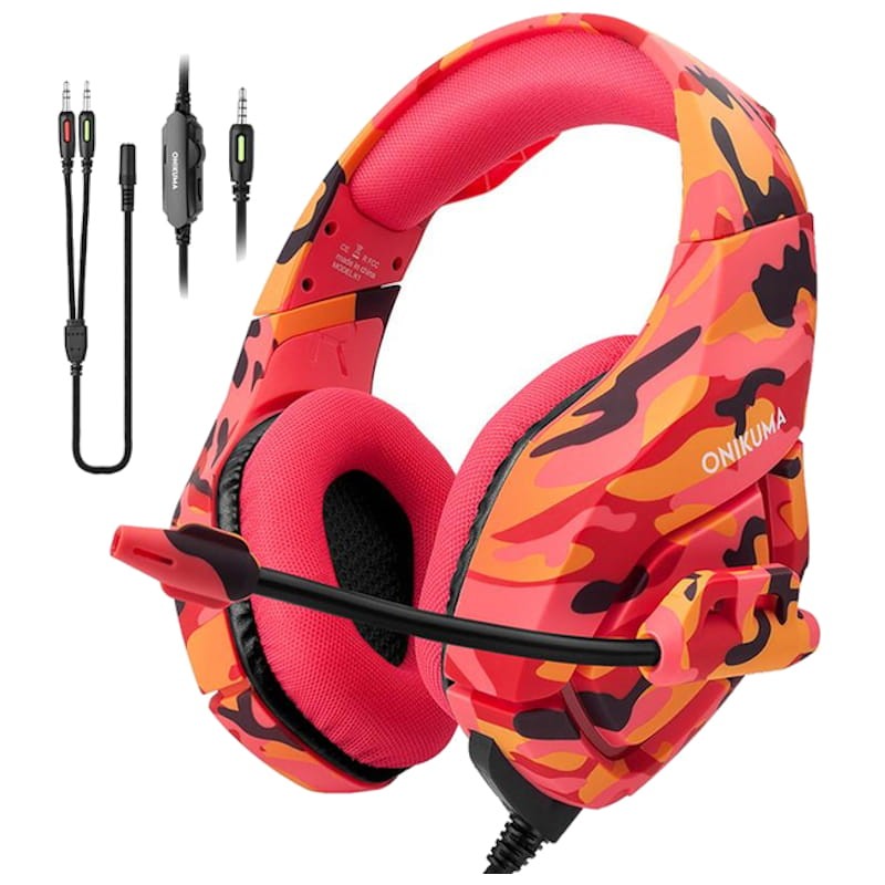 ONIKUMA K1B Rojo Camuflaje - Auriculares Gaming - Ítem1