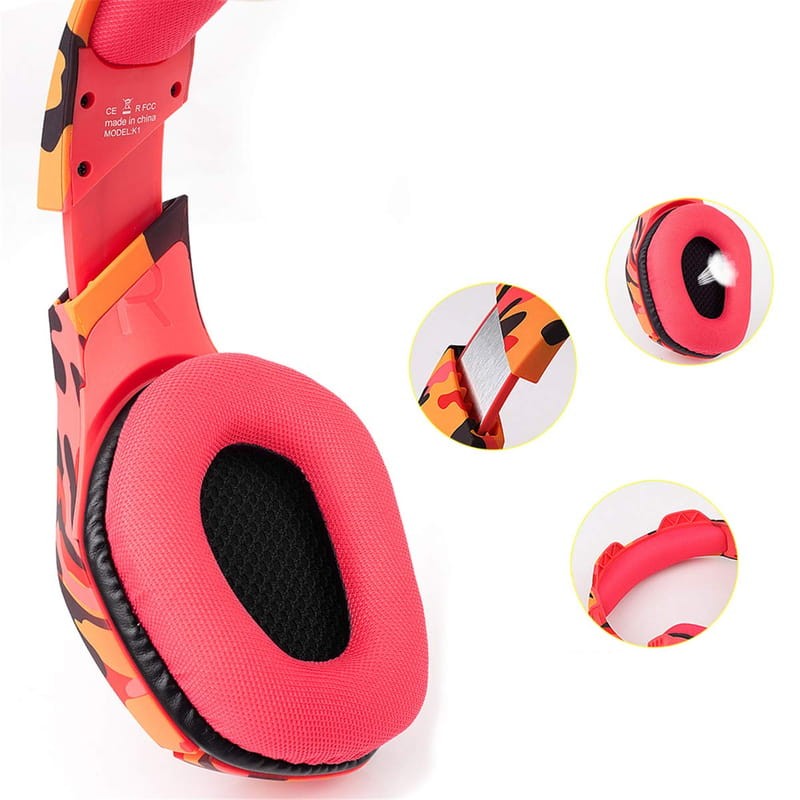 ONIKUMA K1B Rojo Camuflaje - Auriculares Gaming - Ítem3