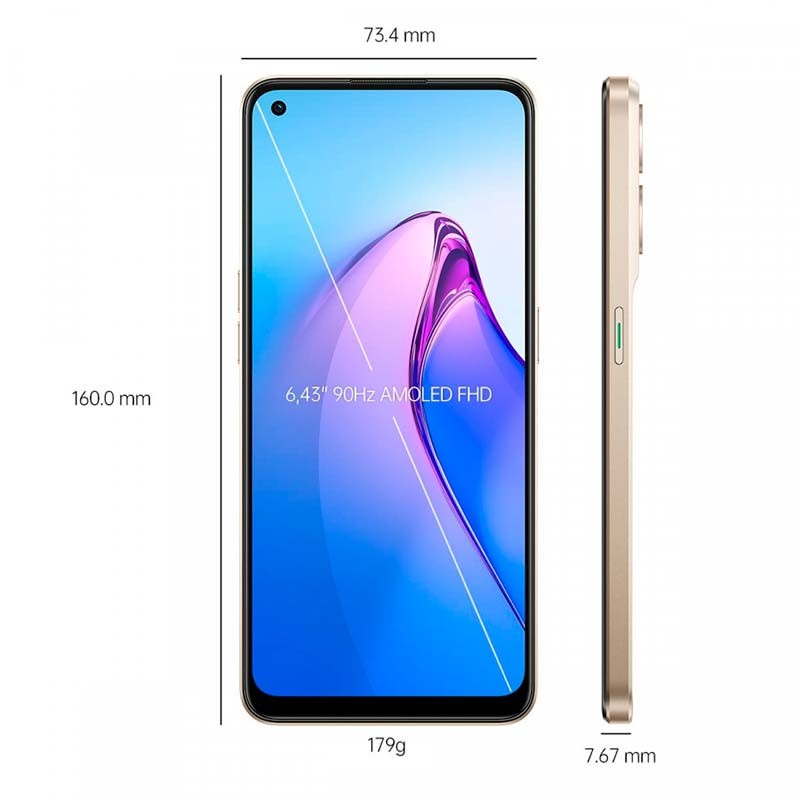 Telemóvel Oppo Reno8 5G 8GB/256GB Dourado - Item1