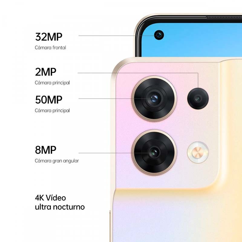 Teléfono móvil Oppo Reno8 5G 8GB/256GB Oro - Ítem2