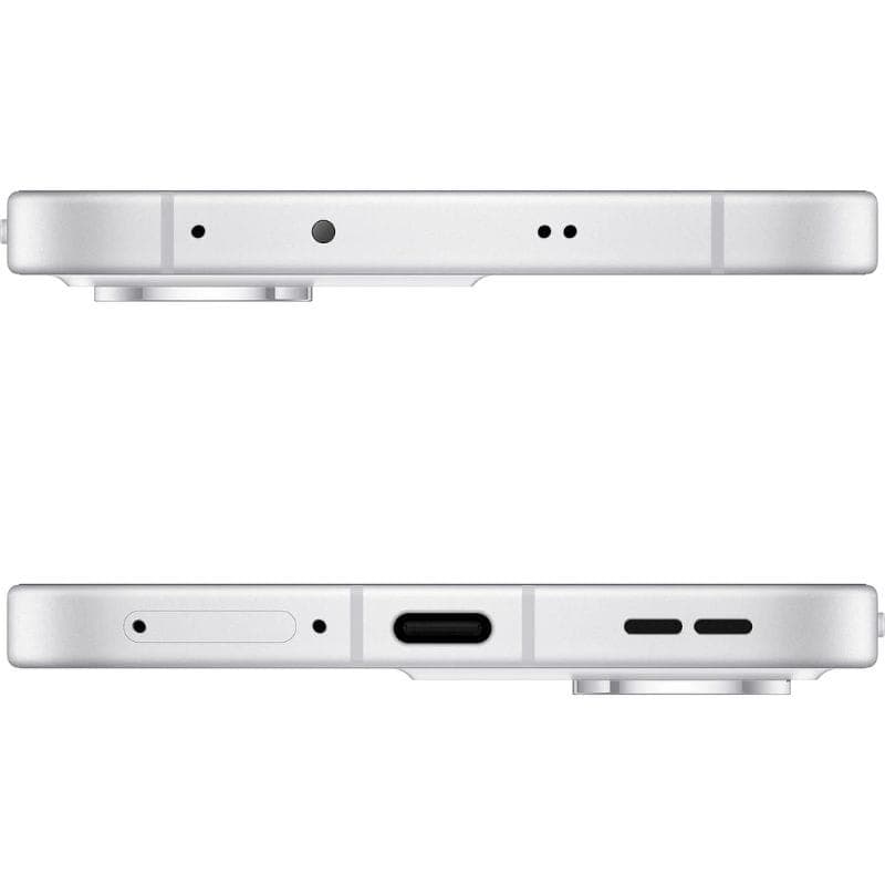 Oppo Reno13 5G 12 Go/256 Go Blanc plume - Téléphone portable image supérieure et inférieure