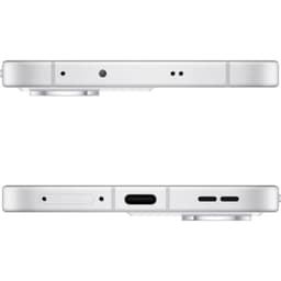Oppo Reno13 5G 12 Go/256 Go Blanc plume - Téléphone portable image supérieure et inférieure