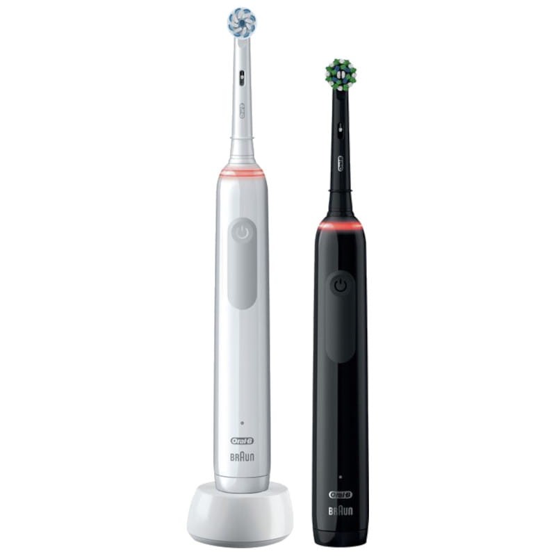 Pacote de 2 Escovas de dentes Oral-B Pro 3 3900 Preto e Branco