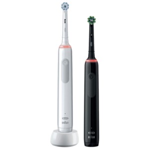 Pacote de 2 Escovas de dentes Oral-B Pro 3 3900 Preto e Branco