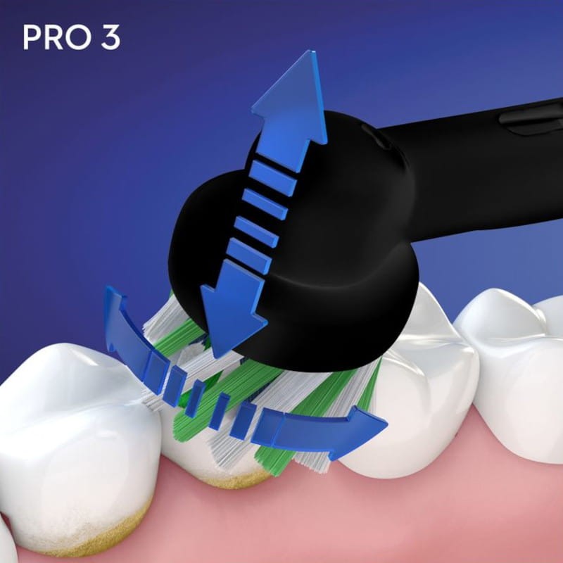 Lot de 2 brosses à dents Oral-B Pro 3 3900 Noir et Blanc - Ítem3