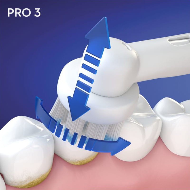 Pacote de 2 Escovas de dentes Oral-B Pro 3 3900 Preto e Branco - Item4