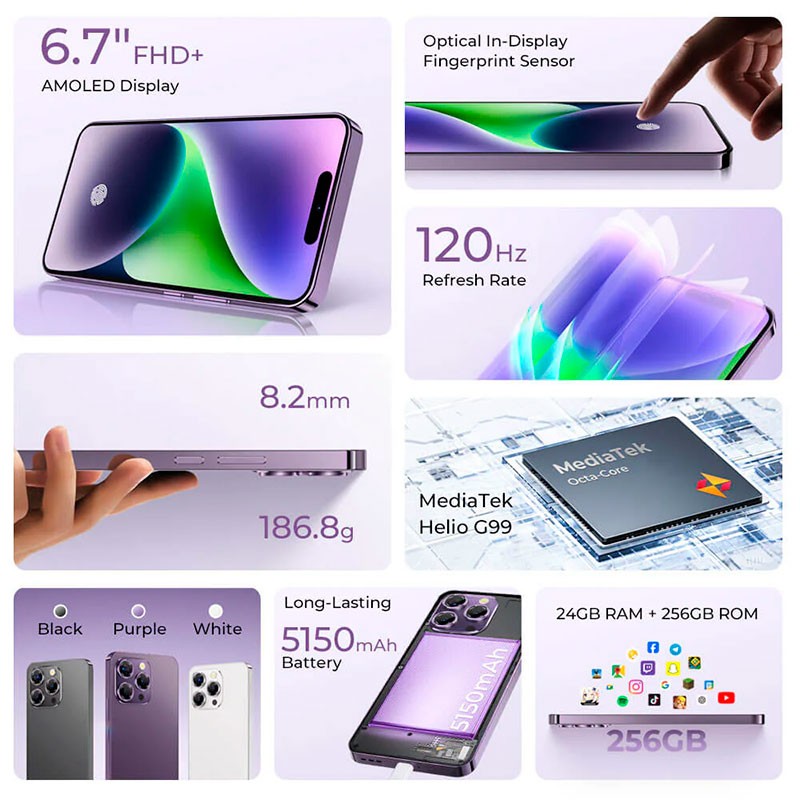 Oukitel P1 8Go/256Go Blanc - Téléphone portable - Ítem3