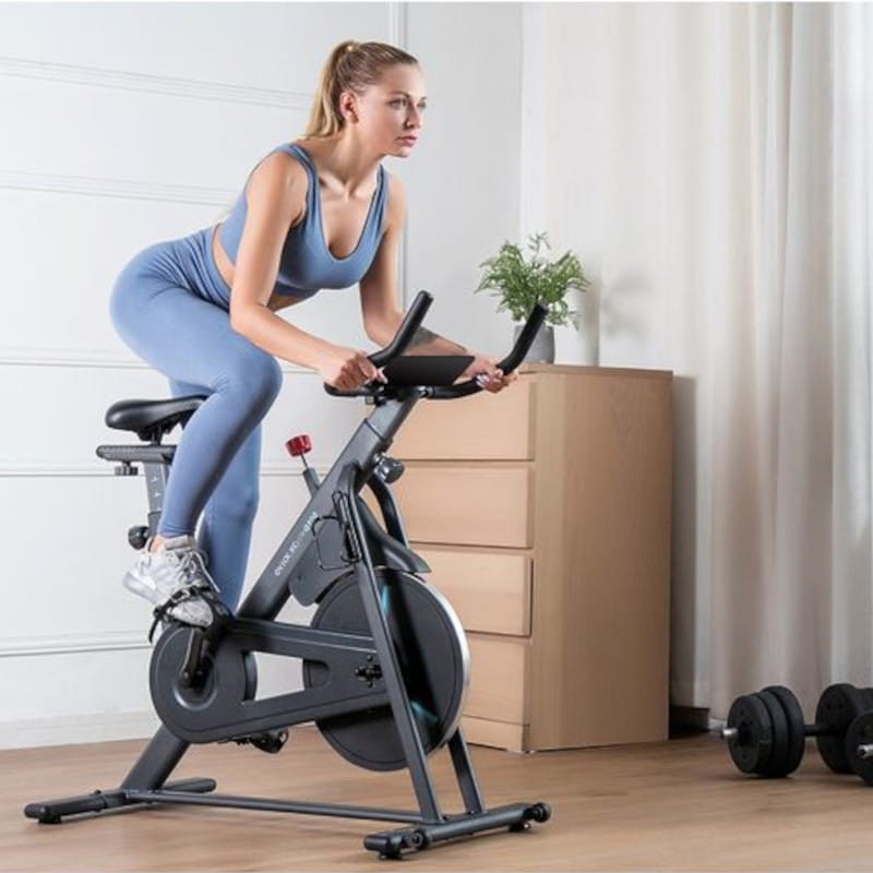 Bicicleta Estática Magnética OVICX Q100B Bluetooth App Preto - Item5