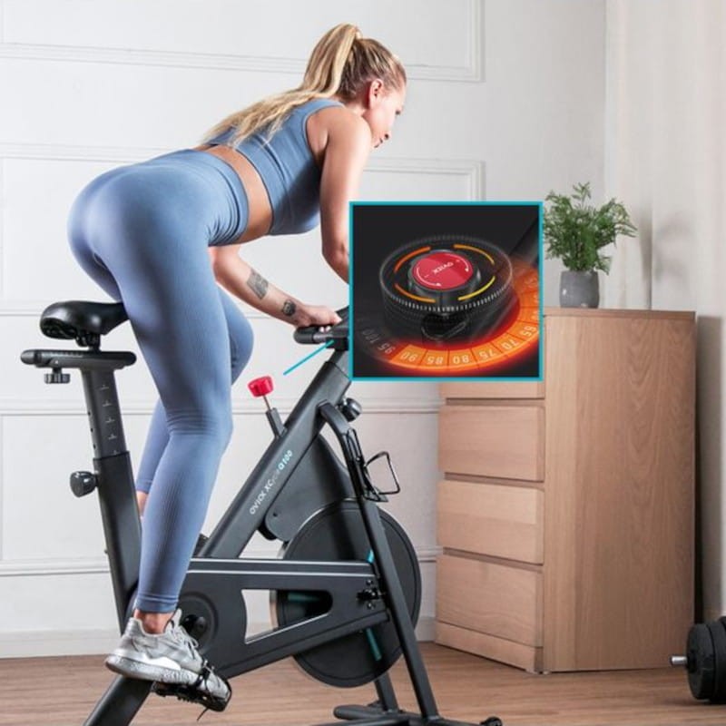 Bicicleta Estática Magnética OVICX Q100B Bluetooth App Preto - Item6