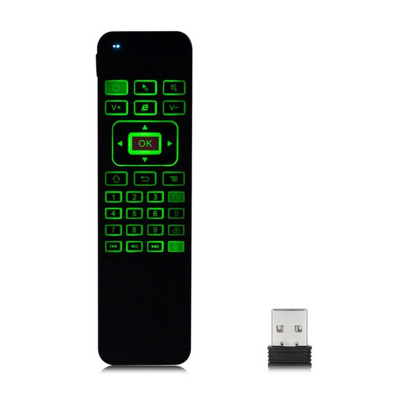 P9 Air Mouse Bluetooth RGB - mouse de movimento espacial, teclado sem fio e controle remoto de TV com retroiluminação RGB compatível com vários dispositivos e TV inteligente (receptor sem fio)