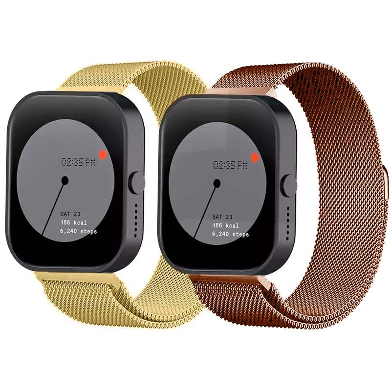 Pack x2 Correa Metal Milanesa para CMF by Nothing Watch Pro 22mm Dorado y Rosa - Ítem