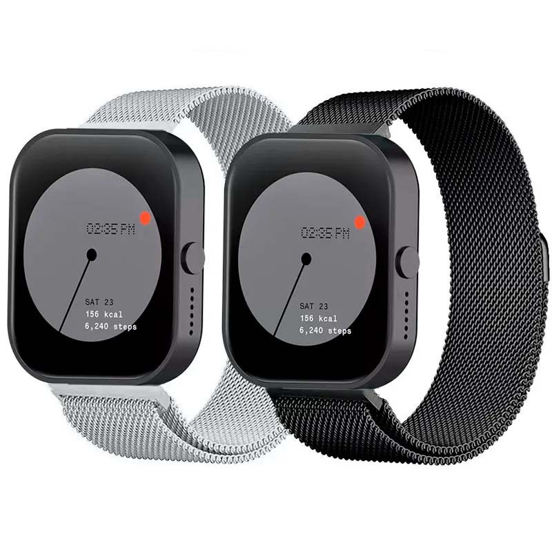 Pack x2 Pulseira Metal Milanesa para CMF by Nothing Watch Pro 22mm Preto e Prateado - Item