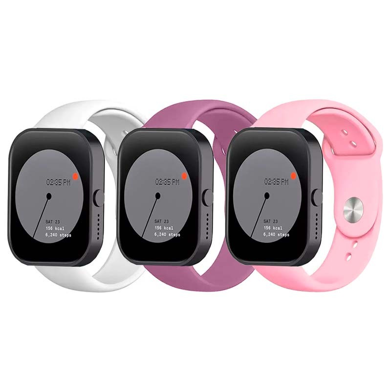 Pack x3 Correa Silicona Elgance para CMF by Nothing Watch Pro 22mm Blanco, Violeta y Rosa - Ítem