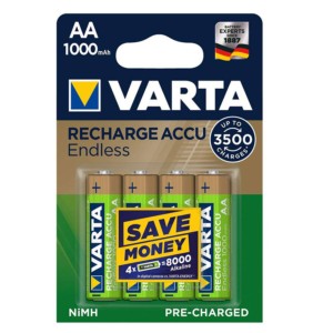 Pack 4x Rechargeable Batteries Varta AA ACCU Endless 1000 mAh NiMH