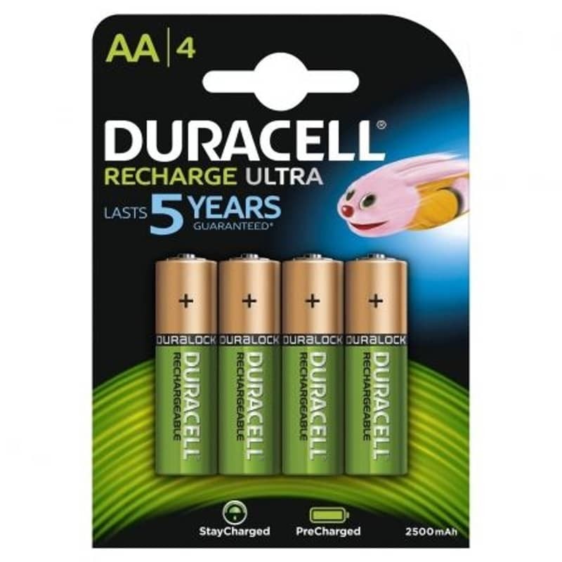 Pack 4x Duracell Recarregável AA 2500 mAh HR06-P - Item