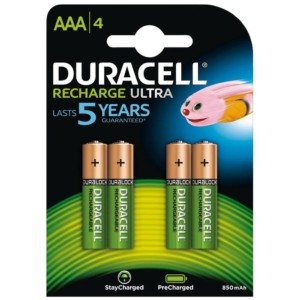Pack 4x AAA Recargable Duracell 850 mAh HR03-A