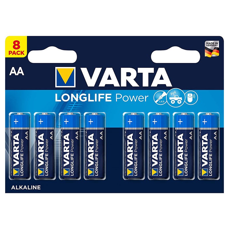 Pack 8x Batteries Varta AA Long Life Power LR06 - Ítem