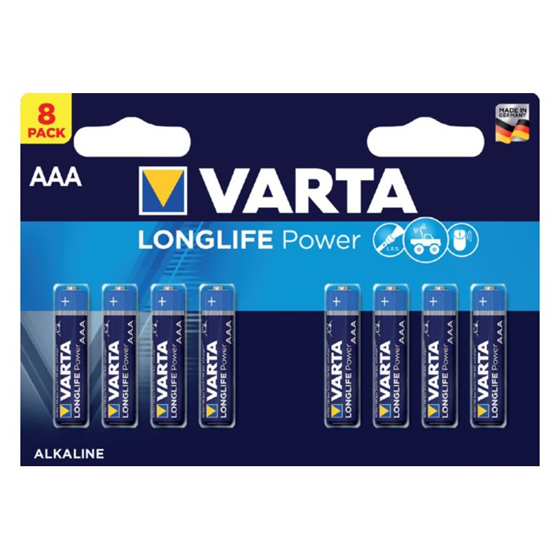 Pack 8x Batteries Varta AAA Long Life Power LR03