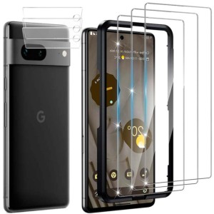 Pack d'accessoires Google Pixel 7 avec 3 Protection d'écran + 3 Film protection caméra