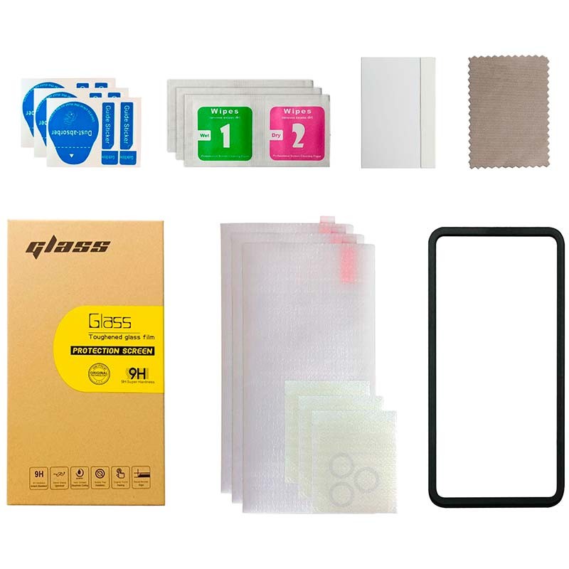 Pack de Accesorios iPhone 14 Pro Max con 3 Protectores de pantalla + 3 Protectores de cámara + Funda Bumper - Ítem1