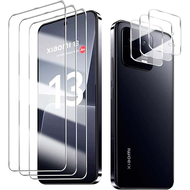 Pack de Acessórios Xiaomi 13 com 3 Película de ecrã + 3 Película de vidro para câmara - Item