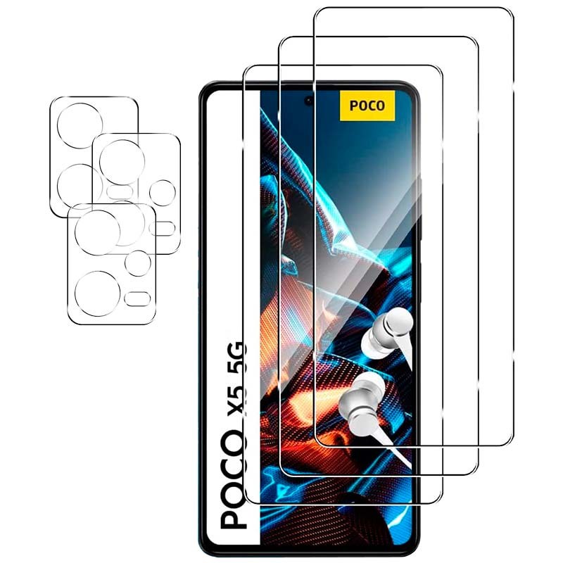 Pack de Accesorios Xiaomi Poco X5 con 3 Protectores de pantalla + 3 Protectores de cámara - Ítem