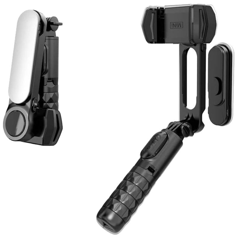 Q09 Selfie Gimbal Selfie Stick - Stabilisateur de Smartphone Rotation à 360º avec contrôleur sans fil Noir - Ítem