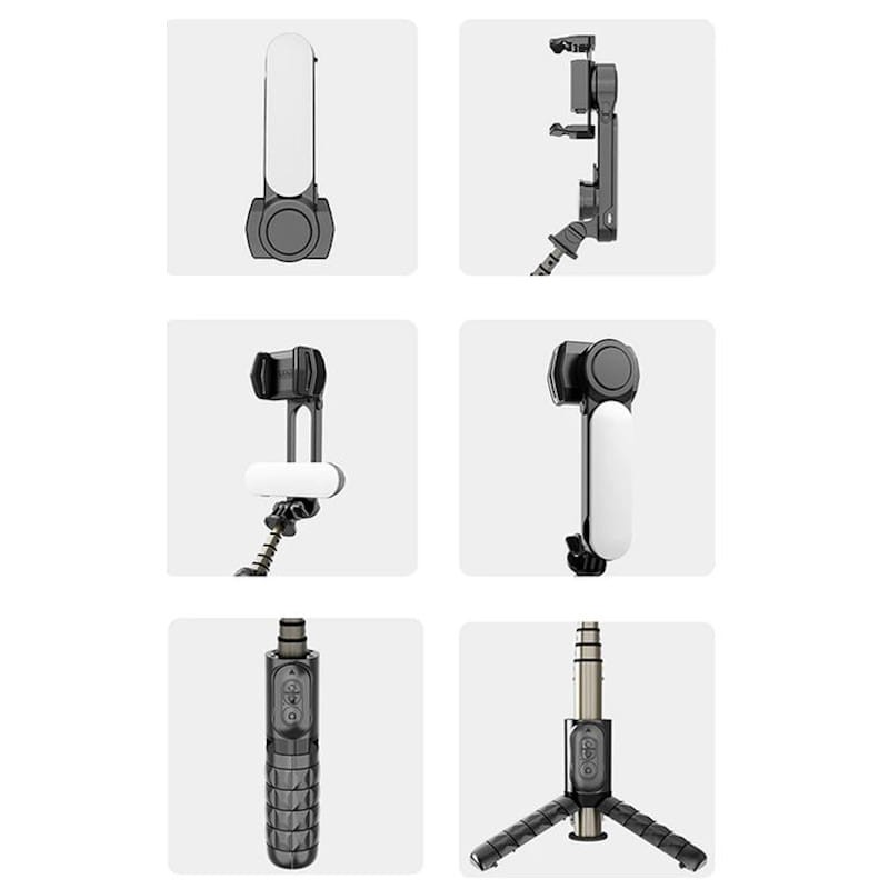 Q09 Selfie Gimbal Selfie Stick - Stabilisateur de Smartphone Rotation à 360º avec contrôleur sans fil Noir - Ítem1