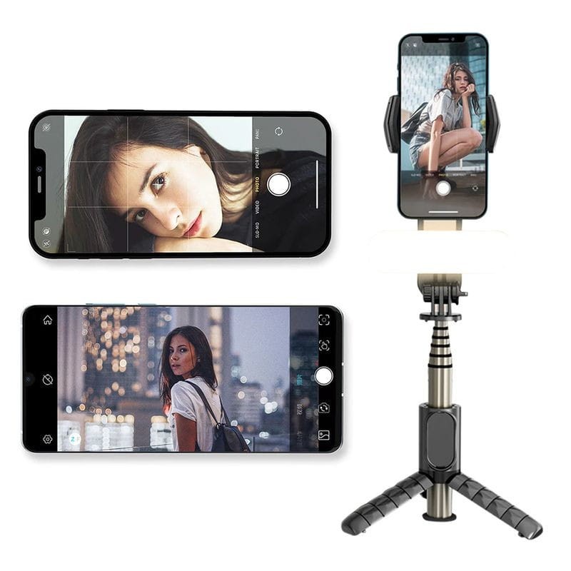 Palo Selfie Gimbal Q09 - Estabilizador de Smartphone Rotación 360º con Mando inalámbrico Negro - Ítem4