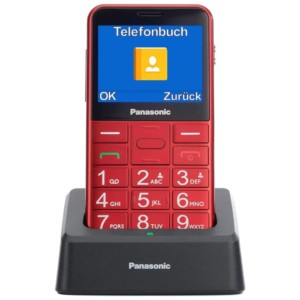 Panasonic KX-TU155EXRN Rouge - Téléphone portable pour seniors