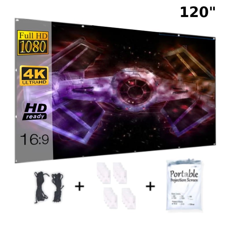Pantalla de Proyeccion W120B 120 Portatil 16:9 Plegable Fibra Poliuretano + Poliester - Ítem