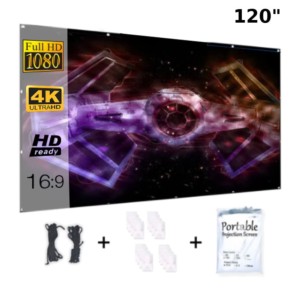 Écran de projection W120B 120 Portable 16:9 Pliable Fibre de polyuréthane + polyester