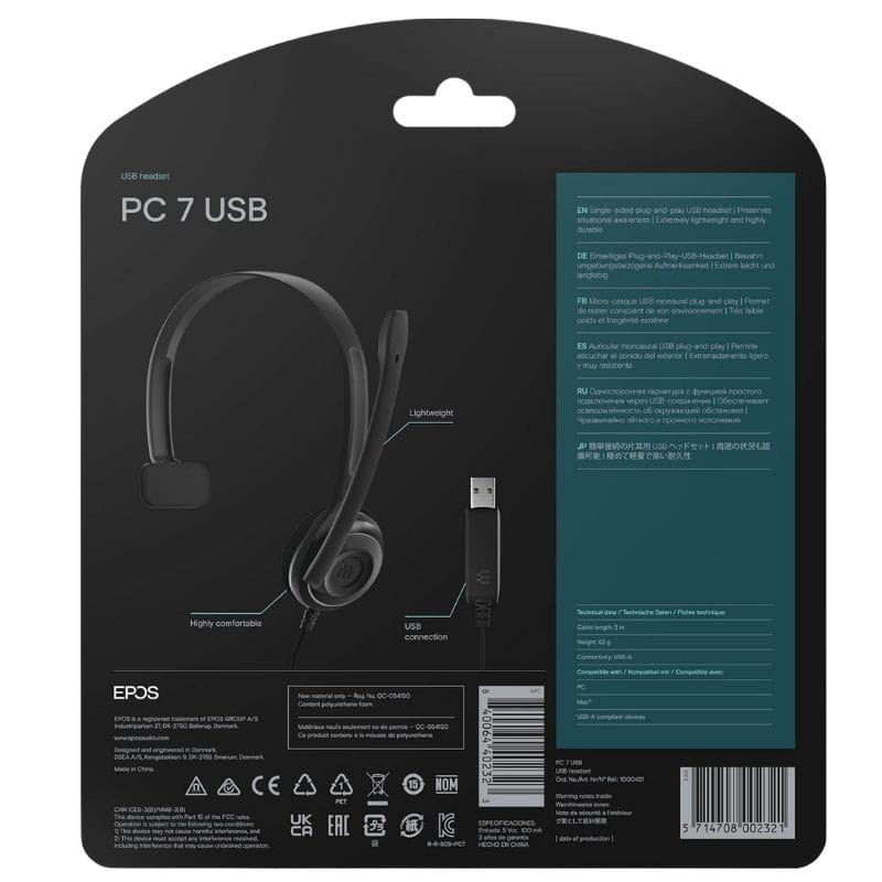 EPOS PC 7 USB Monoaural Plug and Play Negro - Auriculares con micrófono - Ítem5